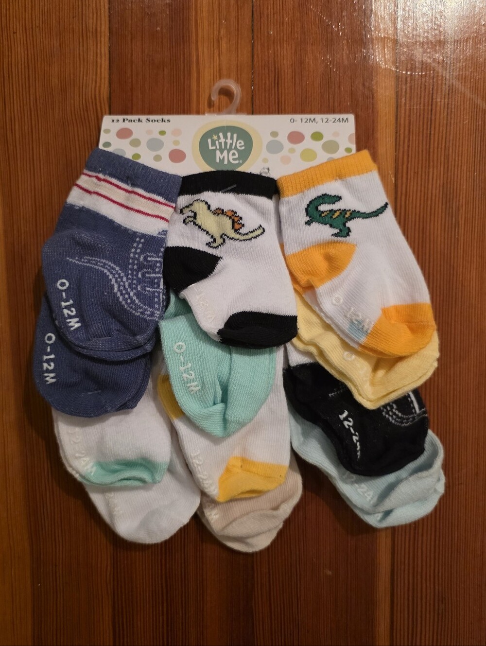 NWT Little Me Multicolor Dinosaur Baby Sock Pack - 12 Pairs